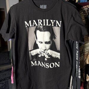 Marilyn Manson 100% Cotton Photo Graphic Tour Tee T-Shirt SZ Medium
